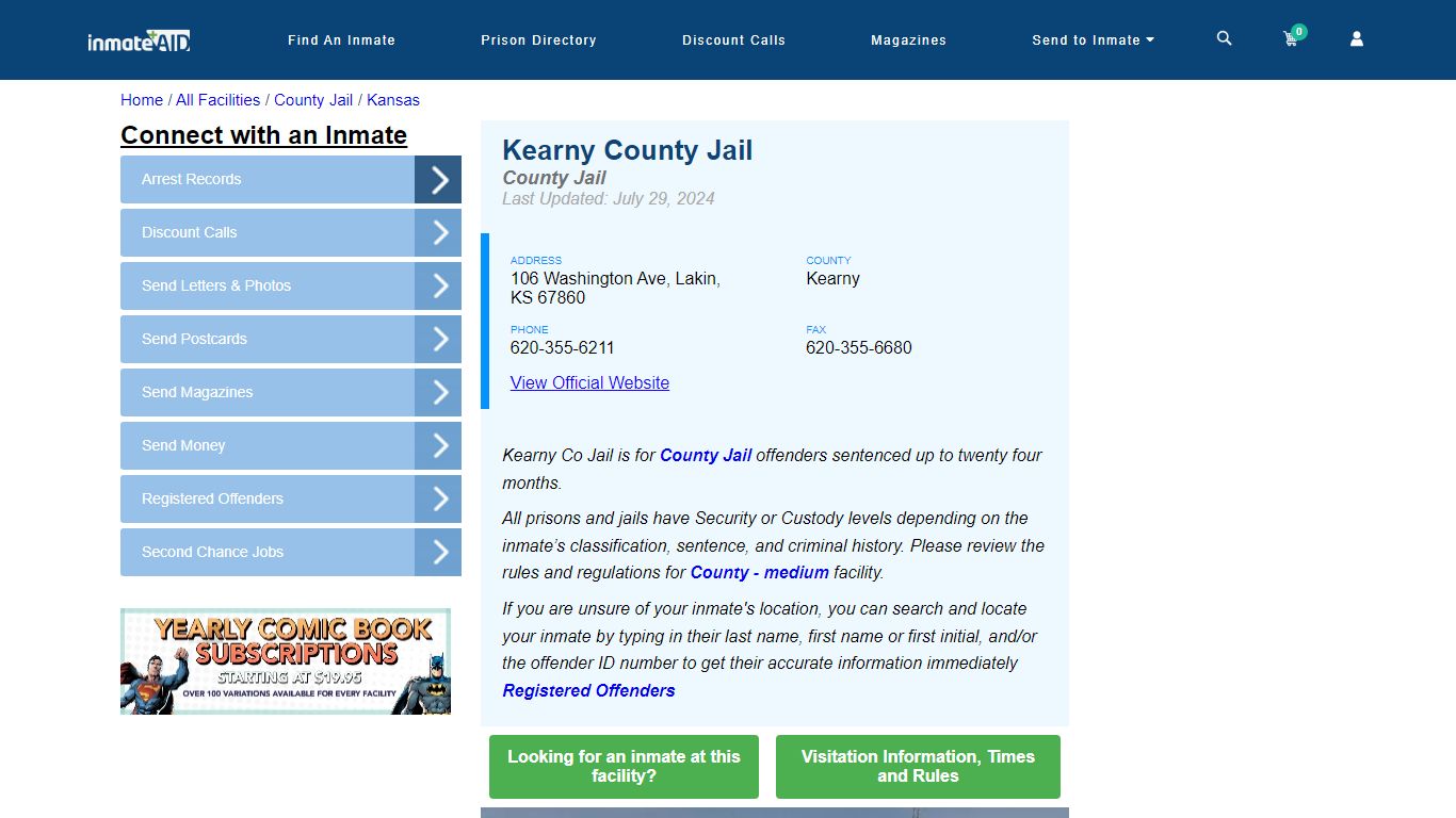 Kearny County Jail - Inmate Locator